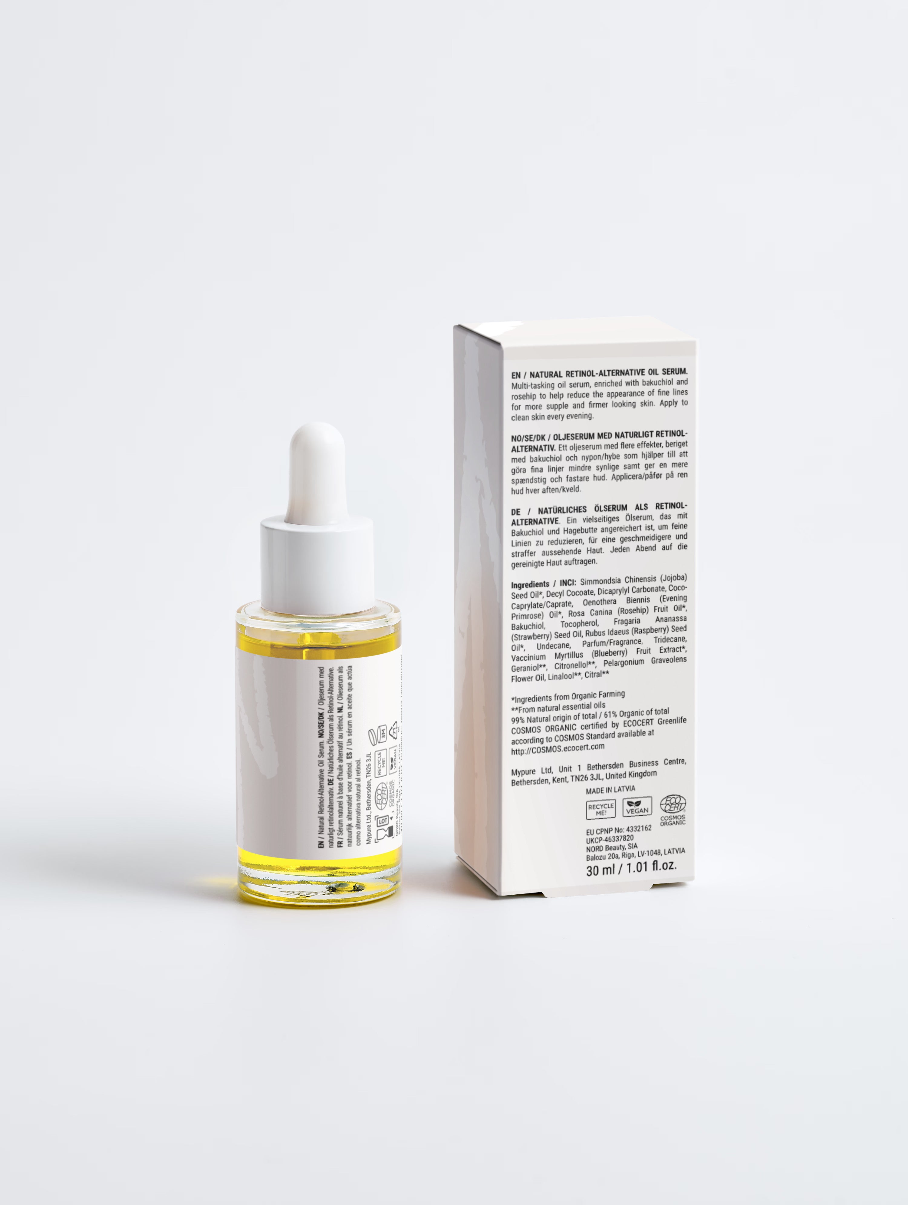 Natural Retinol Alternative Oil Serum - Bakuchiol & Rosehip 30ml
